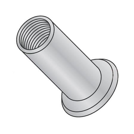 Rivet Nut, #8-32 Thread Size, 0.347 In Flange Dia., 0.485 L, Aluminum, 1000 PK